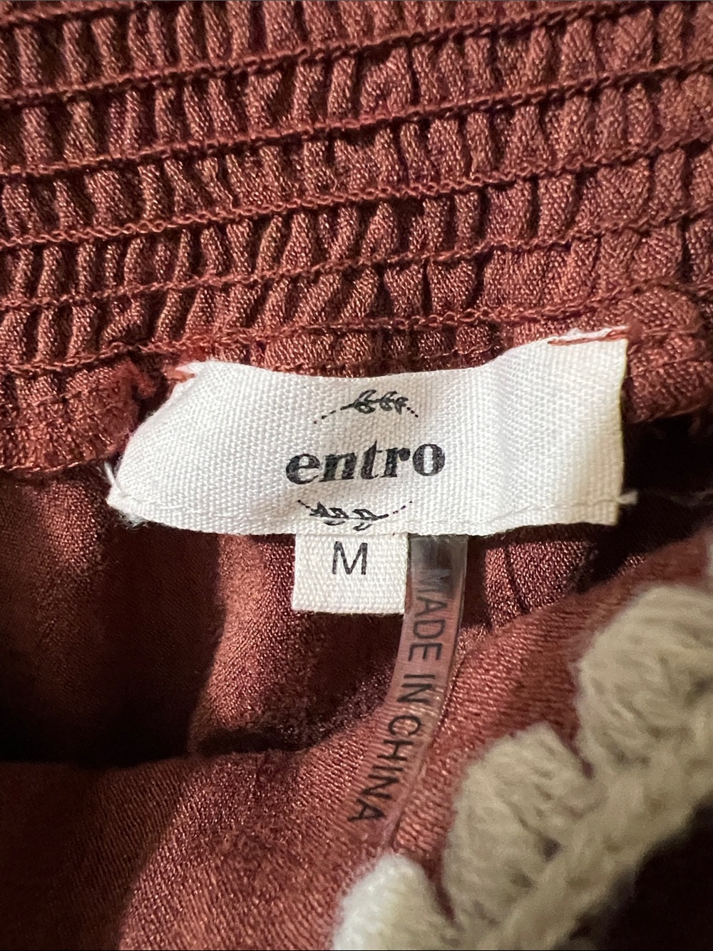 Rust/Burnt Orange Tie-Strap Tank with White Trim - Picture 2 of 6